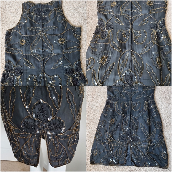 Papell boutique evening beaded dress 8 - Picture 13 of 15